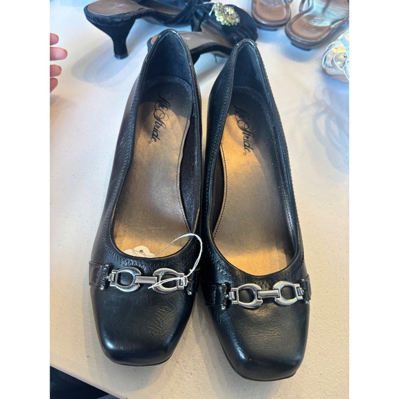 LifeStride Shoes - y2k Black Wedge Pumps Square Toe Horsebit Lifestride Low Heel Professional Shoe